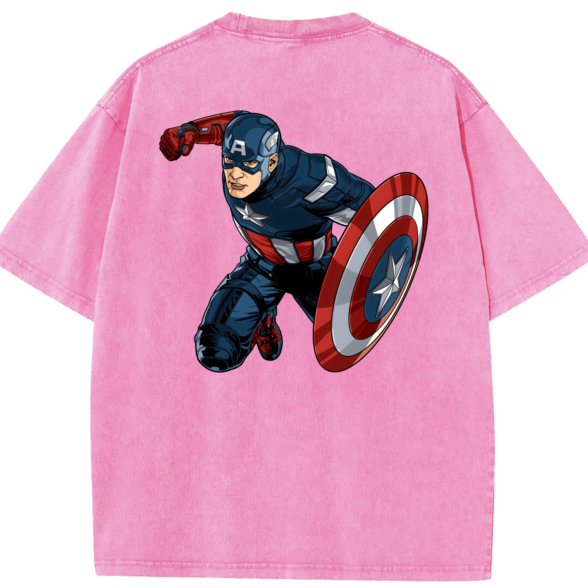 （画像用） アベンジャーズ The Avengers 綿100% ヴィンテージ風 半袖Tシャツ（背面プリント）